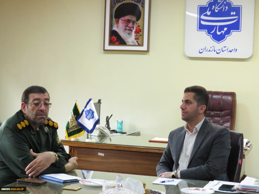 دیدار صمیمانه سرهنگ پاسدار محمد حسن سلامی مدیرکل حفظ آثار و نشر ارزش‌های دفاع مقدس مازندران و هیئت همراه با دکتر نعمت اله عسکری رئیس دانشگاه ملی مهارت استان
 2